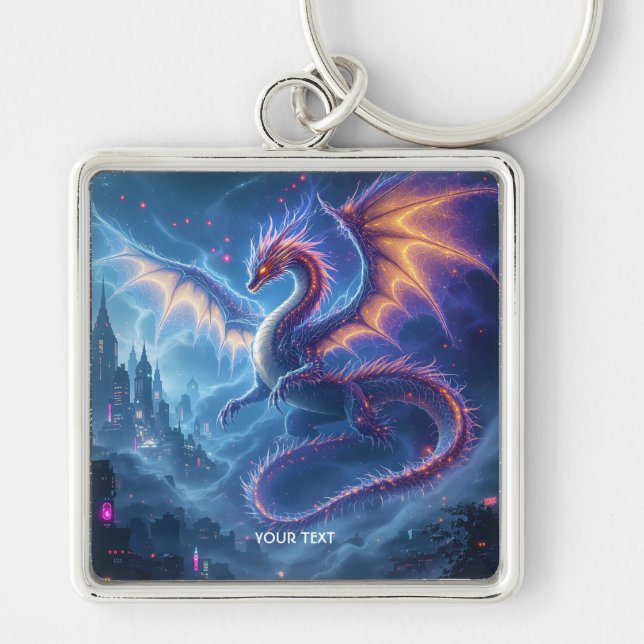 Chaveiro Fantasy Cute Blue Dragon City (Frente)