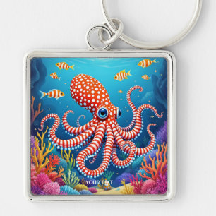 Chaveiro Fantasy Cute Checked Octopus Sea