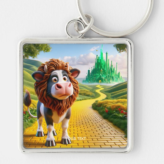 Chaveiro Fantasy Cute Cow Lion Road (Frente)