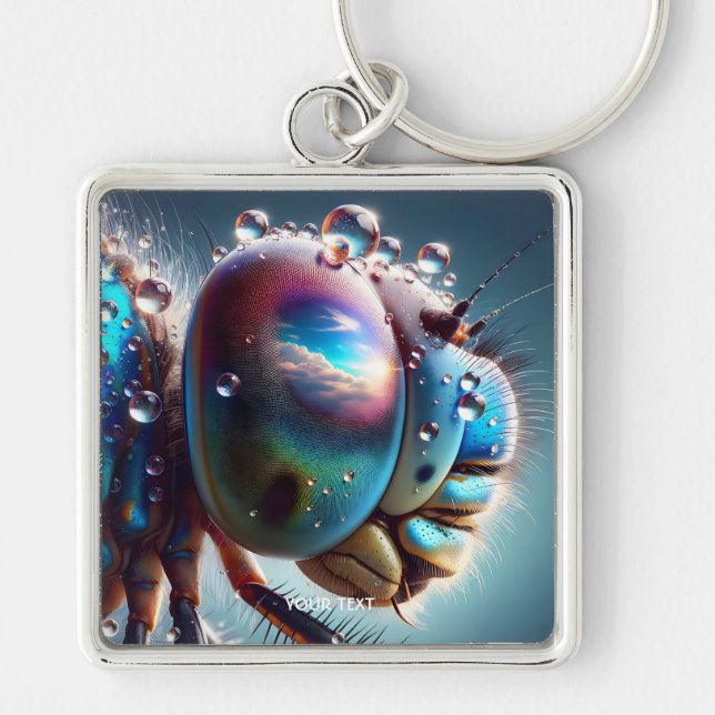 Chaveiro Fantasy Cute Dragonfly Macro Photo (Frente)