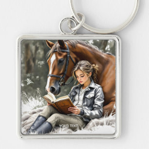 Chaveiro Fantasy Cute Garden Horse Girl