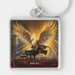 Chaveiro Fantasy Cute Griffon Tocando Piano