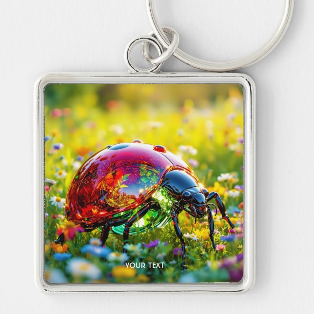 Chaveiro Fantasy Cute Ladybug Poled Glass (Frente)