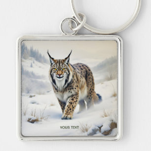 Chaveiro Fantasy Cute Lynx Winter Snow