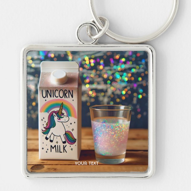 Chaveiro Fantasy Cute Milk Unicorn Rainbow (Frente)