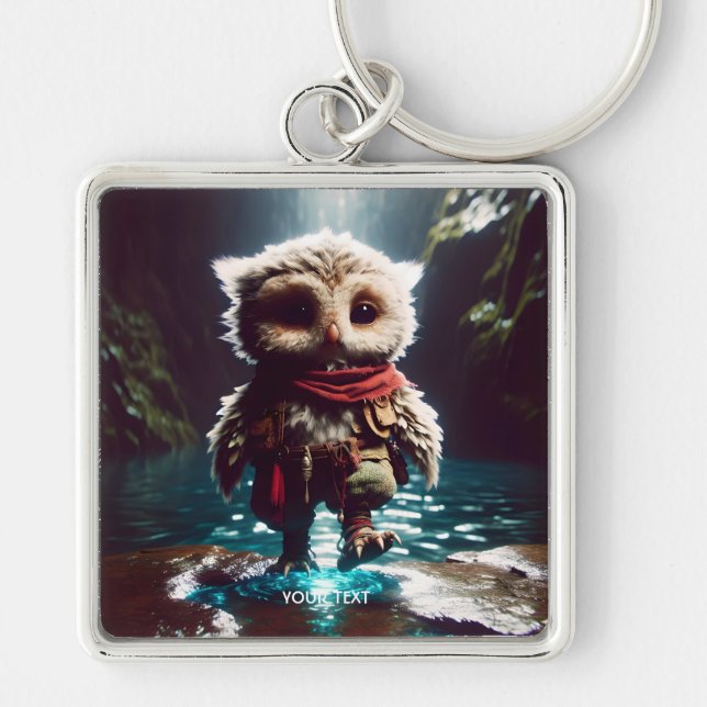 Chaveiro Fantasy Cute Owl Adventurer Water (Frente)