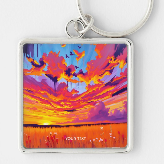 Chaveiro Fantasy Cute Red Orange Field (Frente)