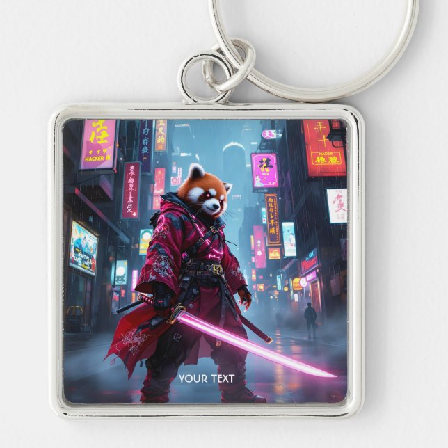 Chaveiro Fantasy Cute Samurai Red Panda (Frente)