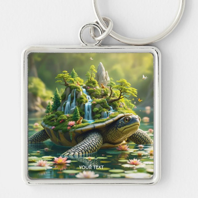 Chaveiro Fantasy Cute Serene Turtle Shell (Frente)