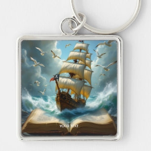 Chaveiro Fantasy Cute Ship Ocean Book