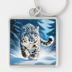Chaveiro Fantasy Cute Snow Leopard Correndo