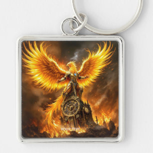 Chaveiro Fantasy Cute Steampunk Flames Phoenix
