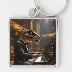 Chaveiro Fantasy - Cute T-rex Tocando Piano