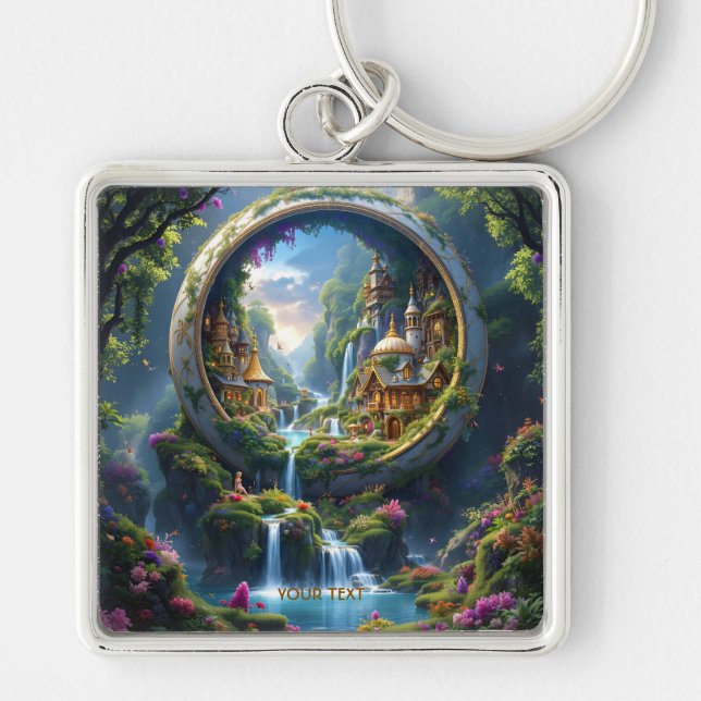 Chaveiro Fantasy Cute Village Tiny City  . Perfect As A Bir (Frente)