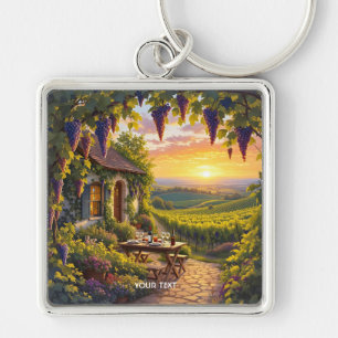 Chaveiro Fantasy Cute Vineyard Cottage Fields