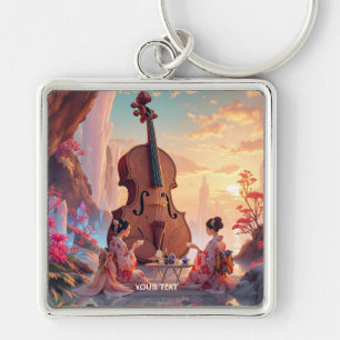 Chaveiro Fantasy Cute Violin Girls Tea
