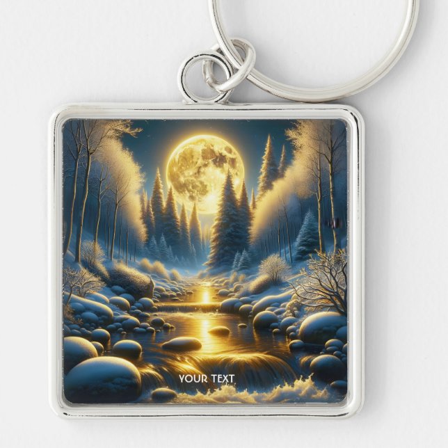 Chaveiro Fantasy Cute Winter Moon River (Frente)