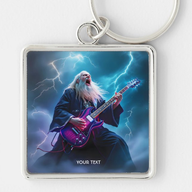 Chaveiro Fantasy Cute Wizard Tocando Violão (Frente)