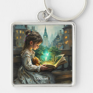 Chaveiro Fantasy Cute Young Girl Read