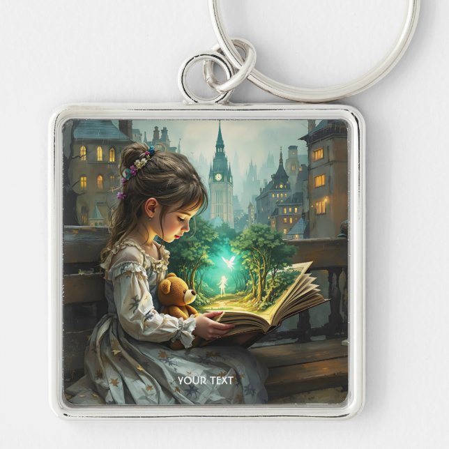 Chaveiro Fantasy Cute Young Girl Read (Frente)