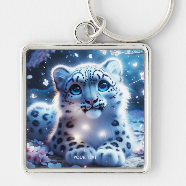 Chaveiro Fantasy - Leopardo-da-Neve Bonita (Frente)
