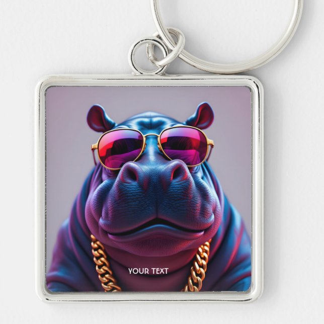 Chaveiro Fantasy - Óculos Grandes Hipopótamos (Frente)