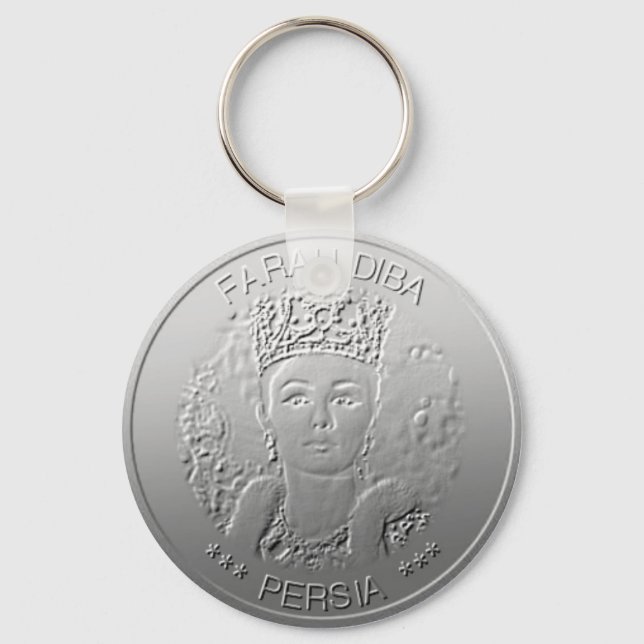 Chaveiro Farah Diba cônjuge Shah Iran Persia design #silv02 (Frente)