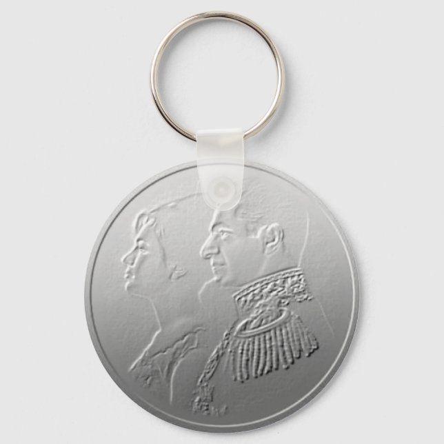 Chaveiro Farah Diba e Shah do Irã Persia design #silv01 (Frente)