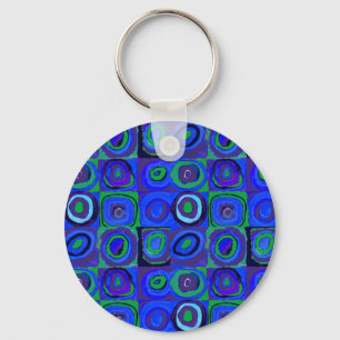 Chaveiro Farbstudie Quadrate Praça Azul Círculos