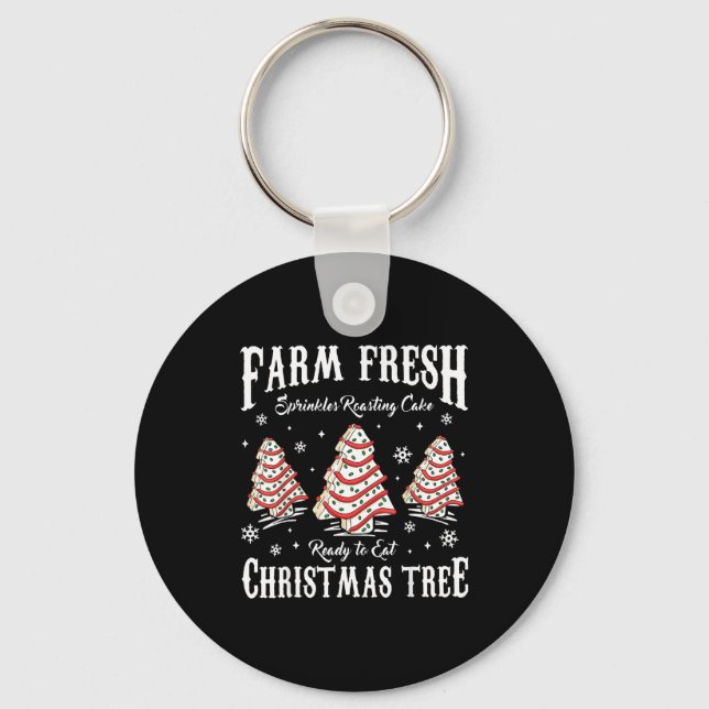 Chaveiro Farm Fresh Christmas Tree Xmas Debbie Cakes Family (Frente)