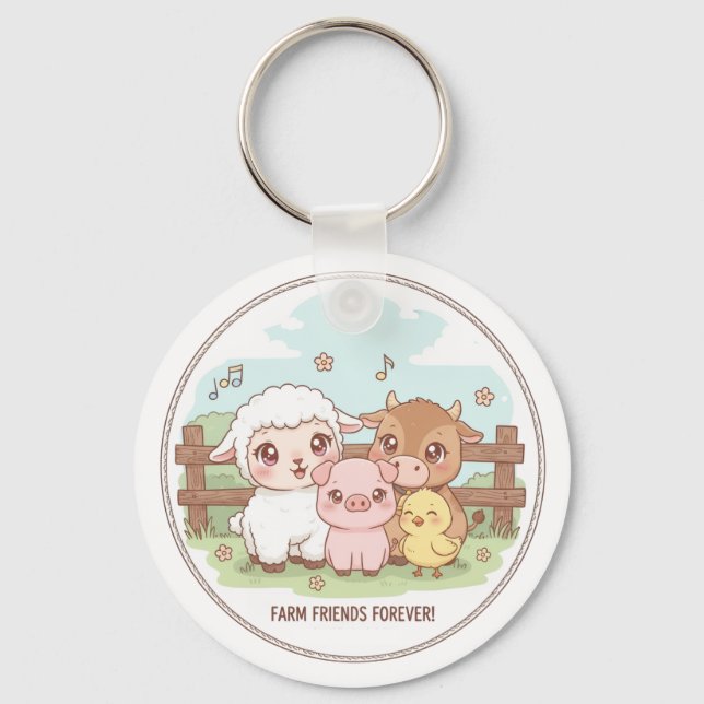 Chaveiro Farm friends forever - cute & cozy (Frente)