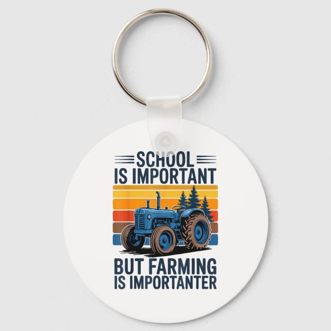 Chaveiro Farm Shirt But Farming Is Imrtanter Farmer Tractor (Frente)