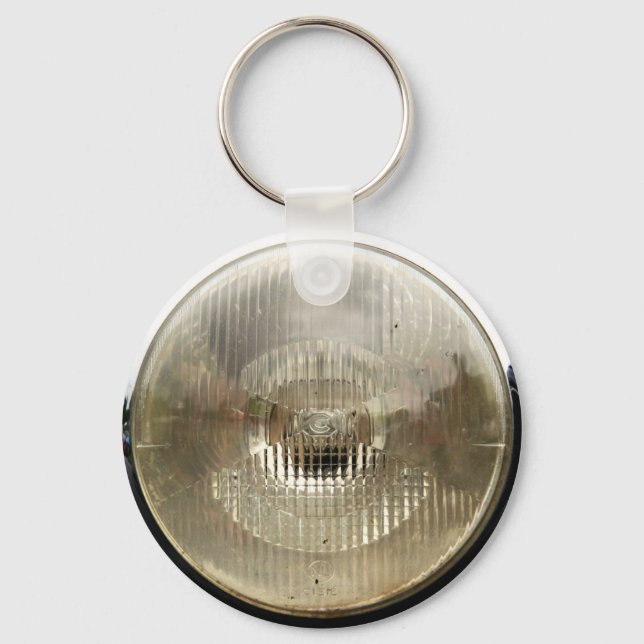 Chaveiro Farol de automóvel clássico com lente de vidro red (Frente)