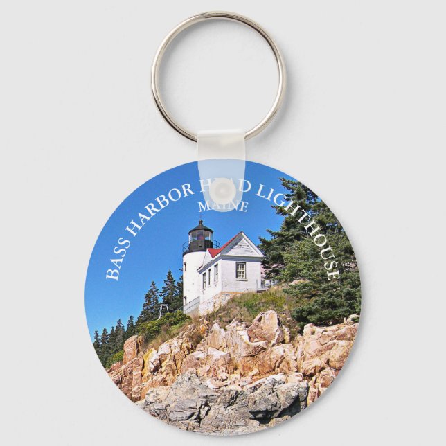 Chaveiro Farol de Cabeça de Bass Harbor, Maine Keyring (Frente)