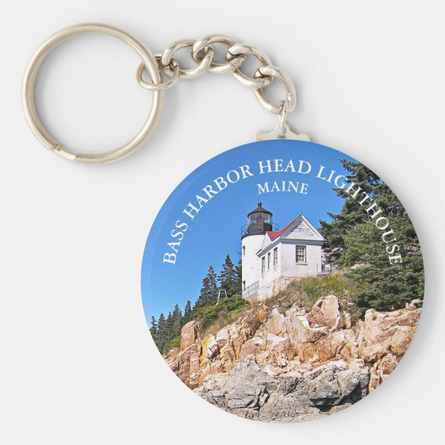 Chaveiro Farol de Cabeça de Bass Harbor, Maine Keyring (Frente)