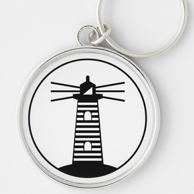 Chaveiro Farol de Luz do Oceano Náutico Faixas Arte (Frente)