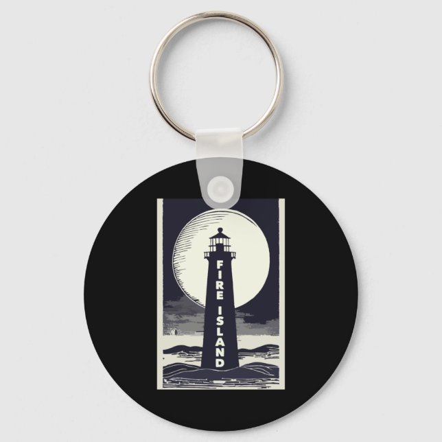 Chaveiro Farol Fire Island Nova York Lua  (Frente)