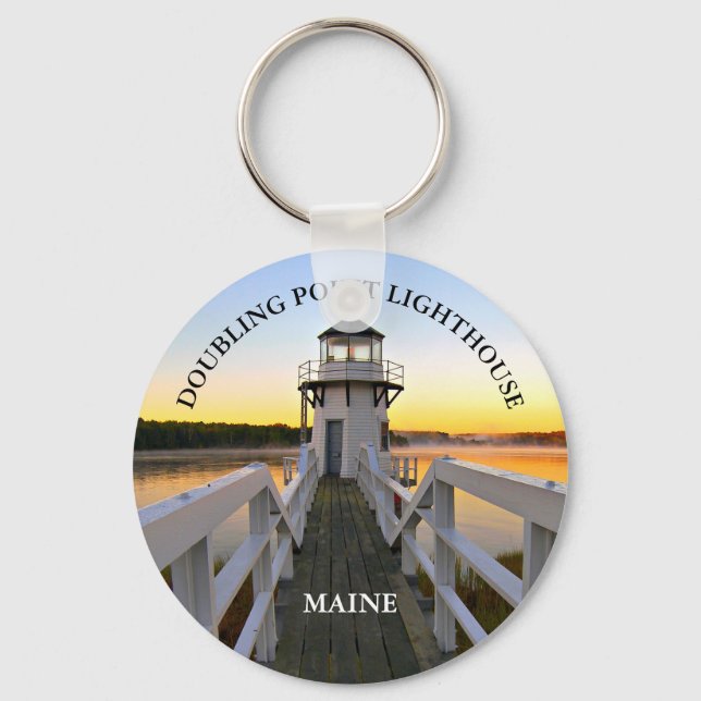 Chaveiro Farol Ponto Duplo, Maine Round Keyring (Frente)
