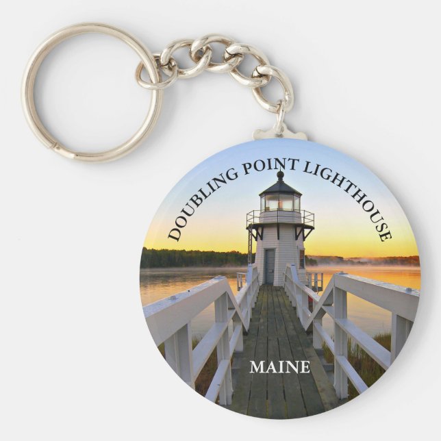 Chaveiro Farol Ponto Duplo, Maine Round Keyring (Frente)