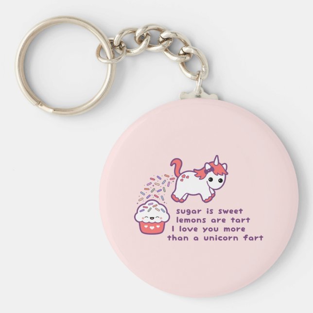 Chaveiro Fart de Unicórnio Bonito (Frente)