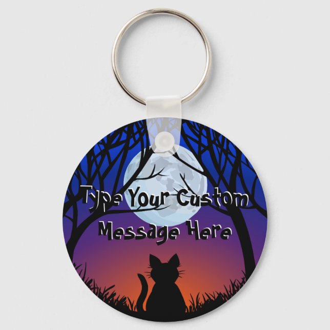 Chaveiro Fat Cat Keychain Personalized Cat Art Keychains (Frente)