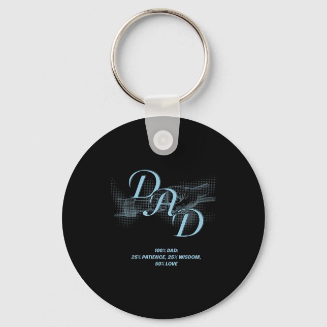Chaveiro Father's Day Gift – Patience Wisdom Love Dad Quote (Frente)