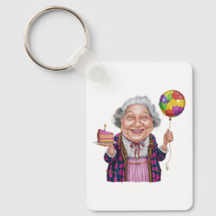 Chaveiro Fatia de Bolo de Aniversário da Nana Humorística