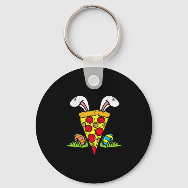 Chaveiro Fatia de Pizza de Páscoa Orelhas de Coelho Lanche  (Frente)
