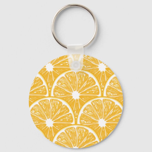 Chaveiro Fatias de laranja, design de fruta tropical (Frente)