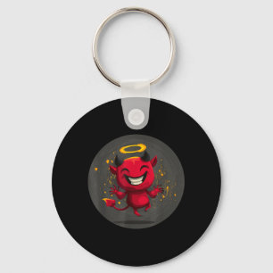 Chaveiro Fato de Diabo Sorridente para Amantes de Auréola d