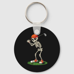 Chaveiro Fato de Golfe de Esqueleto de Halloween Engraçado 