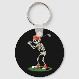 Chaveiro Fato de Golfe Esqueleto de Halloween Engraçado par