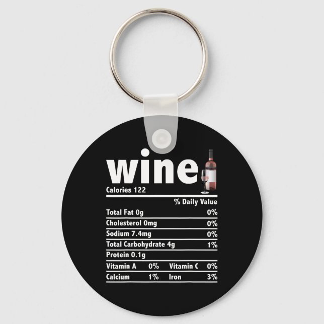 Chaveiro Fatos de Nutrição do Vinho Comida de Natal F (Frente)