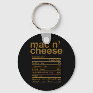 Chaveiro Fatos Nutricionais de Macarrão com Queijo Engraçad